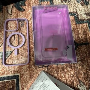 iPhone 14 Pro Max Clear and Purple MagSafe Case